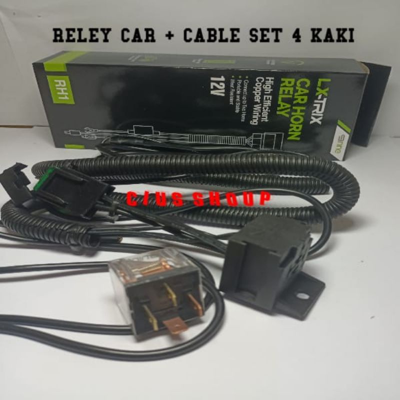 KABEL RELEY RH1 SET KLAKSON/RELEY SET LAMPU SOROT  MOBIL MOTOR KOMPLIT SIKRING 30A RELEY 4 KAKI 12 VOLT