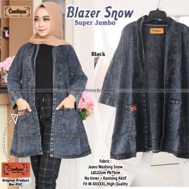 {PREMIUM JEANS} blazer super jumbo bahan jeans mantap