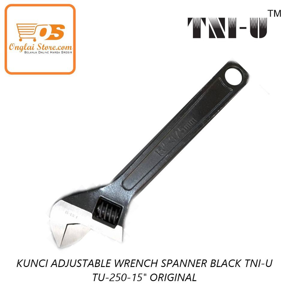 KUNCI ADJUSTABLE WRENCH SPANNER BLACK TNI-U TU-250-15