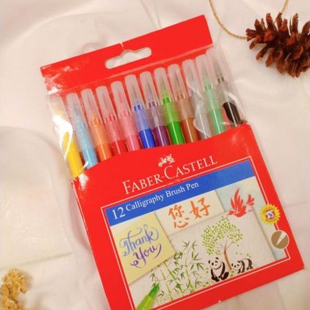 

semangkalucu- faber castell calligraphy brush pen set 12