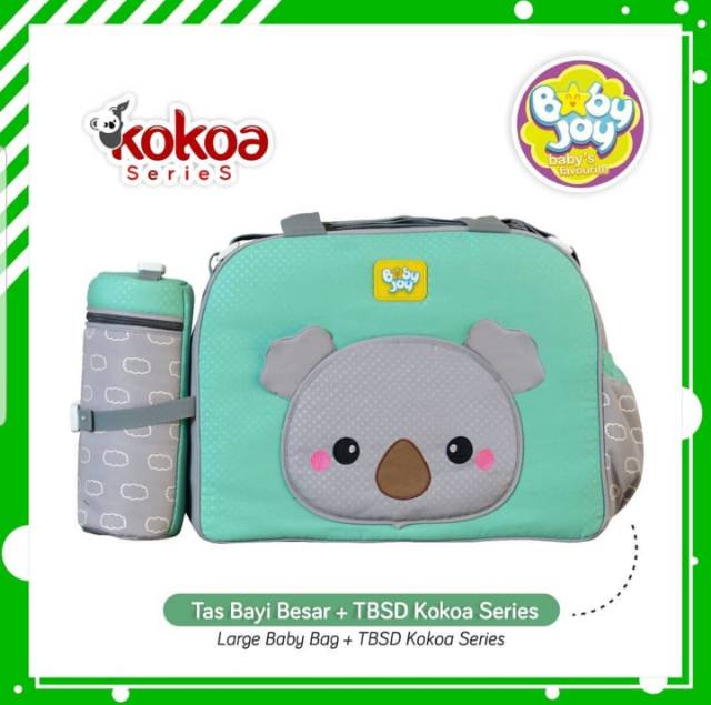 Baby Joy Tas Bayi Besar Diaper Bag + Tabung Botol Susu Double Kokoa Series