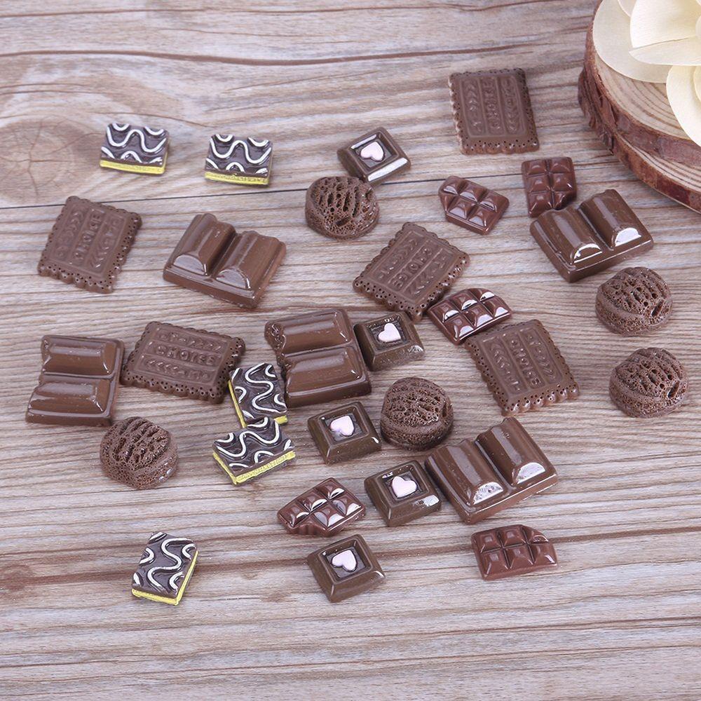 Lanfy Coklat Flatback Resin Sweet Candy Parts Art Charm Model Dekorasi Cabochon Miniatur