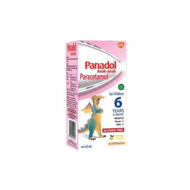 Panadol Paracetamol Anak 6 tahun ke atas / 250 Mg / 60 Ml