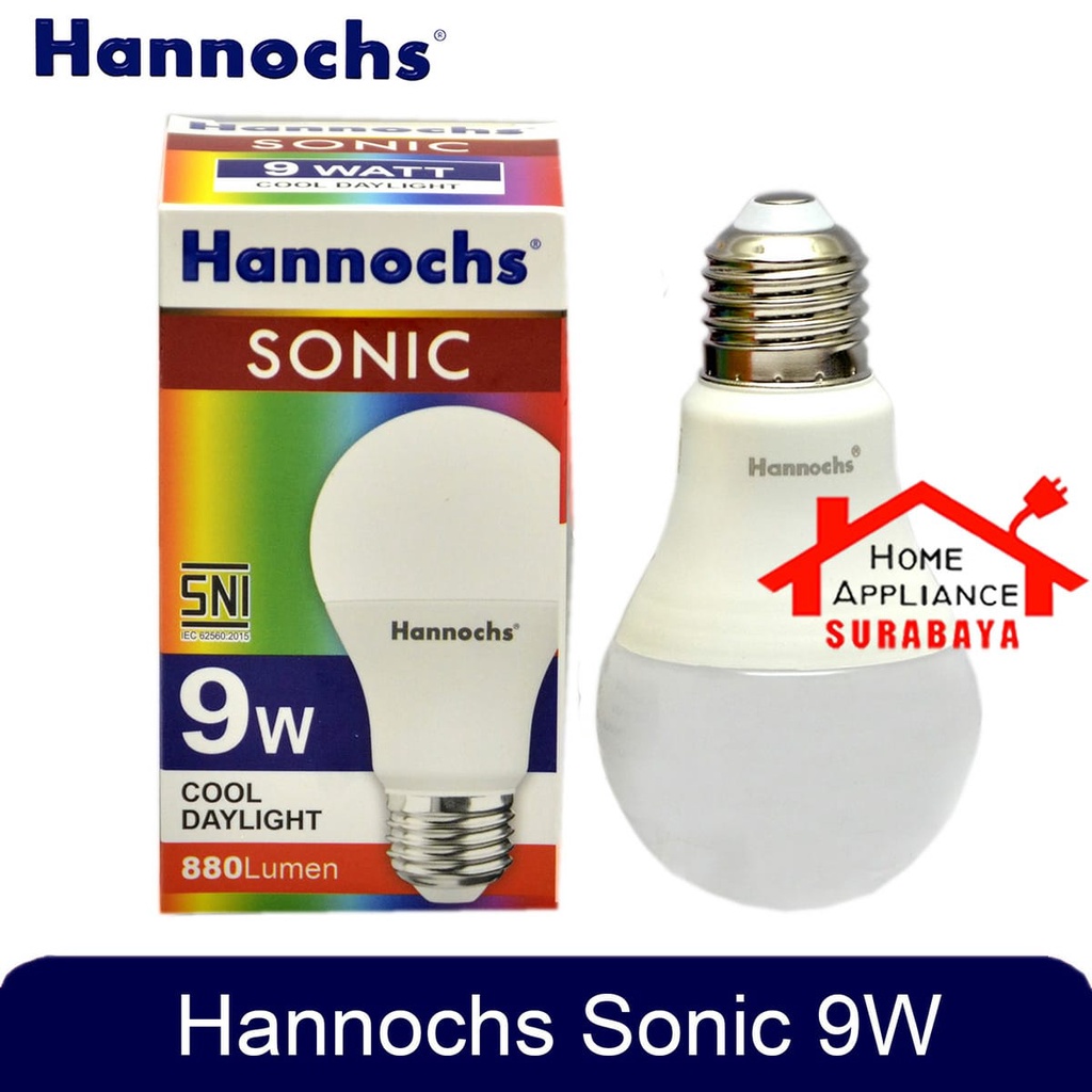 Lampu Bohlam LED Hannochs Sonic 9W 9 Watt Cahaya Putih 6500K - Cool Daylight