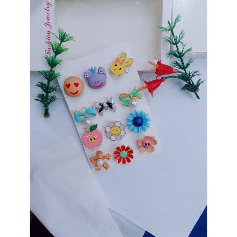 DAPAT 12 PCSBros dagu kecil/bros dagu campur motif/bros pita import/bros hijab anak/bros murah