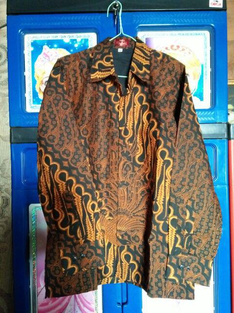 Kemeja Batik Parang Sogan Lapis Furing Batik Katun Primisima Batik Solo Batik Coklat Brown