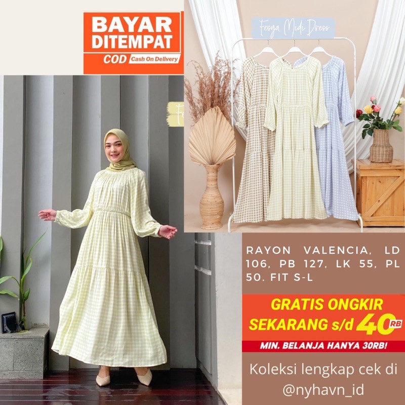 FESYA MIDI DRESS GAMIS RAYON WOMENWEAR SAMARINDA