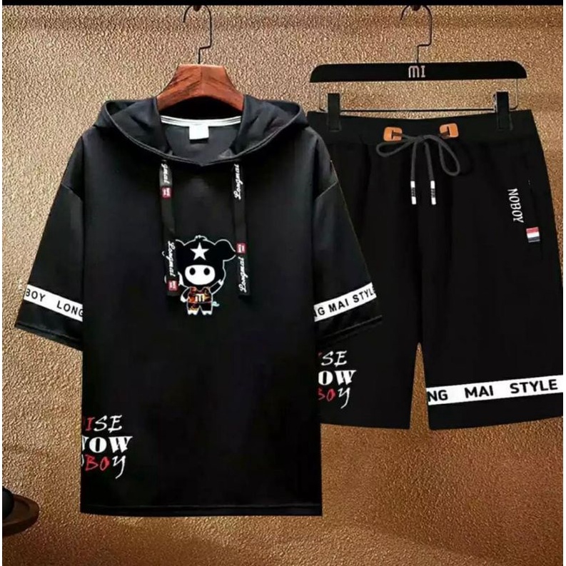 (BISA COD) SETELAN HOODIE OISE CMS TERBARU~SETELAN BAJU DAN CELANA LENGAN PENDEK MASA KINI