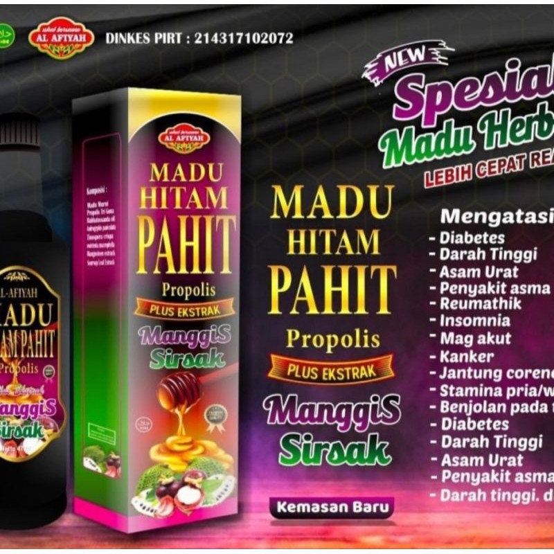 

Madu Hitam Pahit Plus Sirsak Dan Kulit Manggis | Madu Pahit Al Fiyah