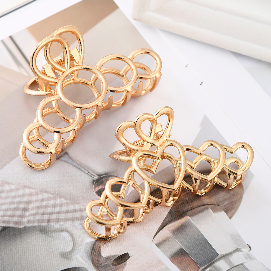 Korean 8cm Alloy Hollow Hair Clip Woman Fashion Metal Ponytail Holder Hair Accessories