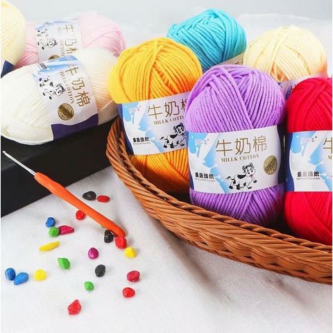 Colorful Soft Baby Milk Cotton Yarn 50g 01-30