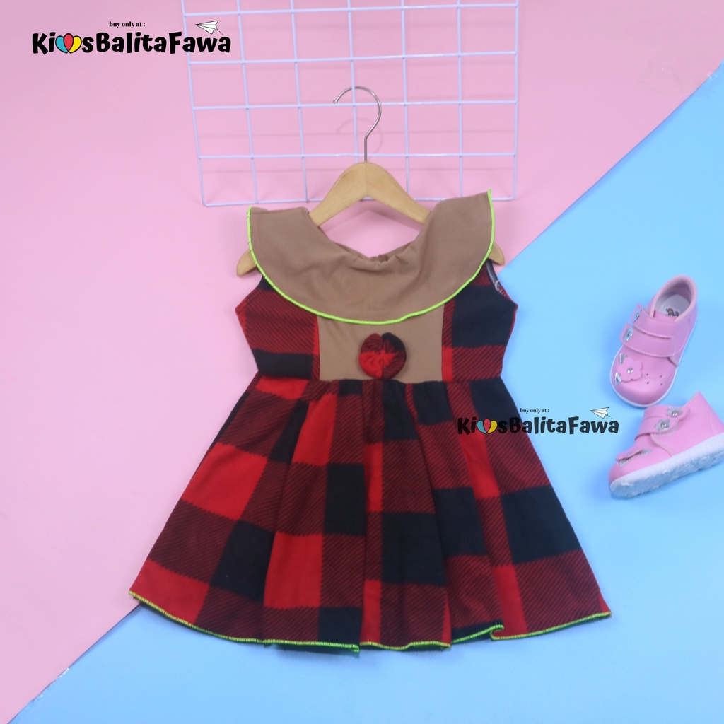 (BLUDRU FLANEL) Dress Cantika uk 1-2 Tahun / Baju Anak Perempuan Harian Yukensi Murah Grosir