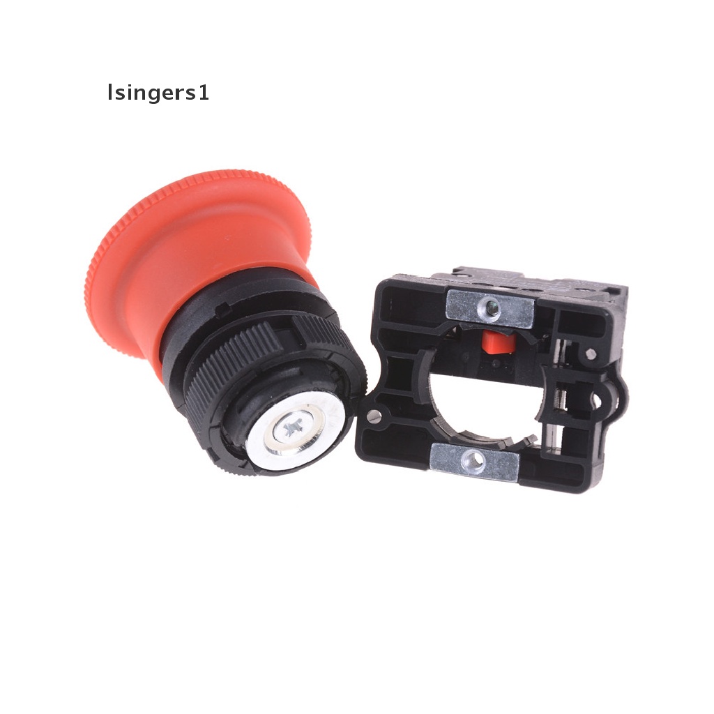 (lsingers1) 1pc XB2-ES542 Tombol Tekan Bentuk Jamur Merah 22mm NC Untuk Stop Darurat