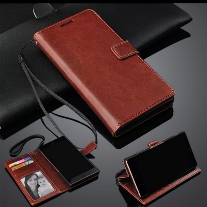 Samsung A02 / A02s / A12 / M02 Flip Case Leather Flip Cover Kulit Casing Dompet