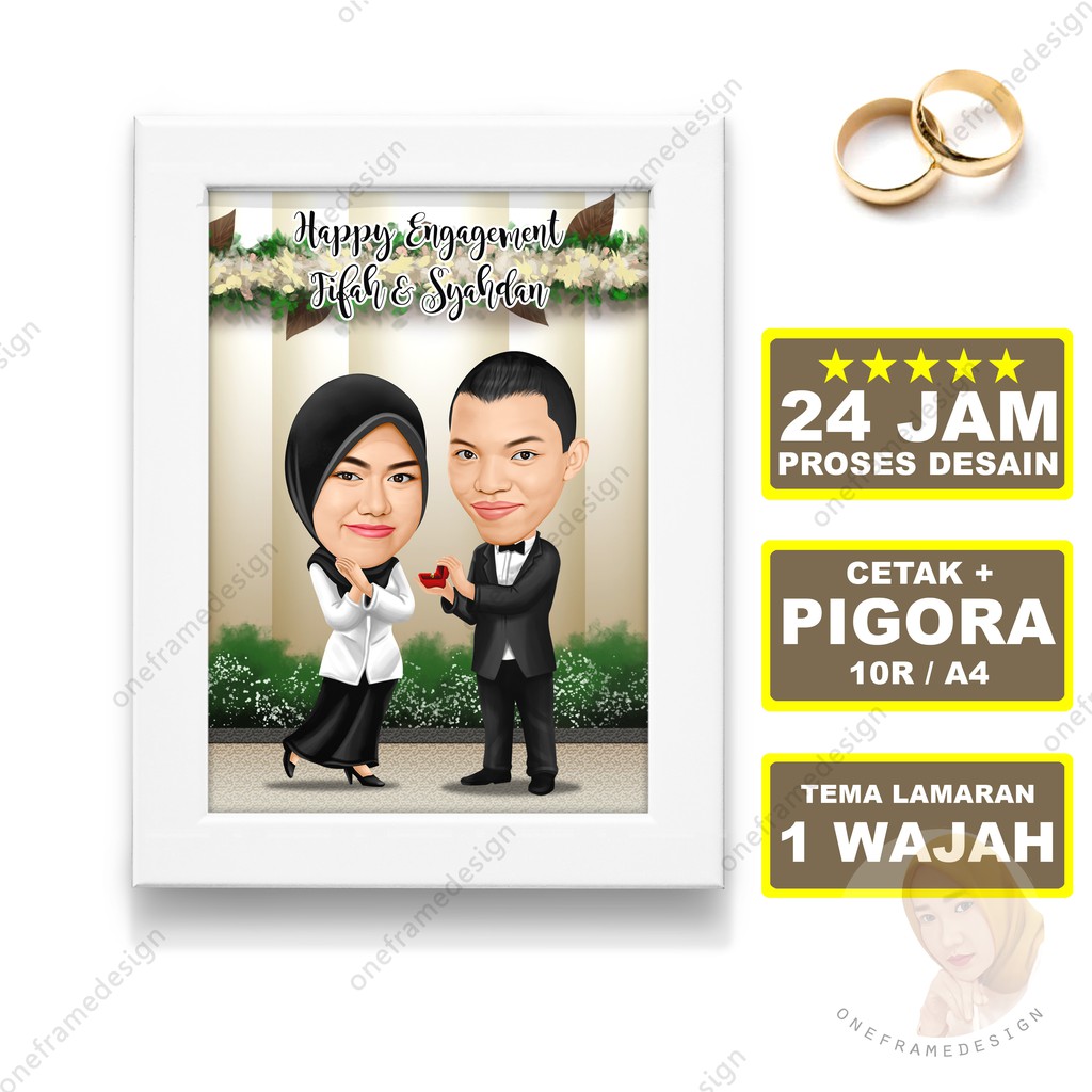 

Kado Lamaran Pigora 10RS A4 Karikatur Melamar Engagement Gift