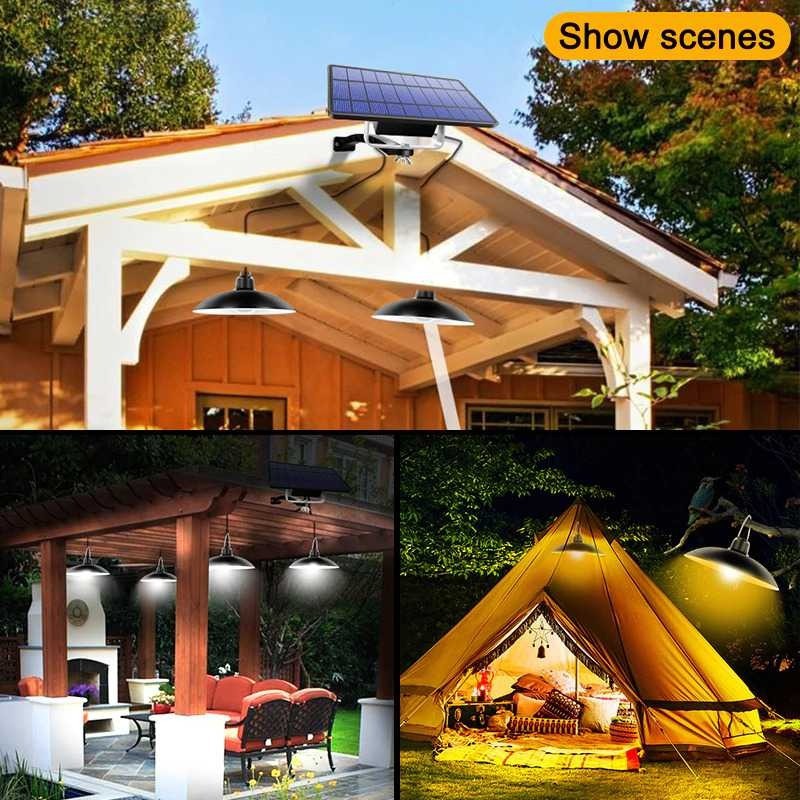 Lampu Solar 16 LED 2Pcs Split Indoor Outdoor Waterproof 5500mAh 3Meter