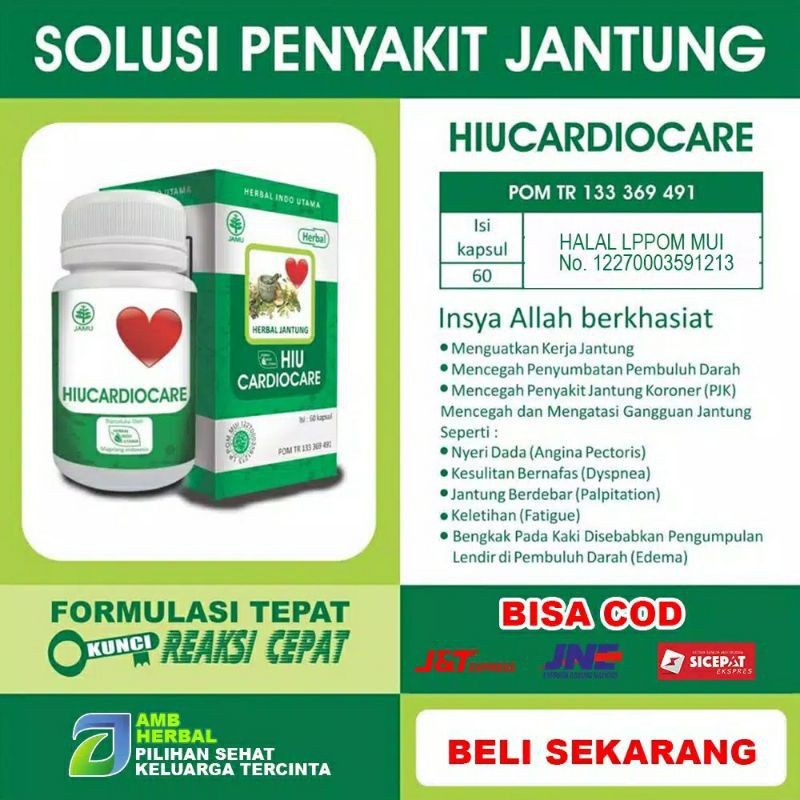 Hiu Cardiocare 60 Kapsul Obat Herbal Jantung Atasi Dan Mencegah Gangguan Jantung