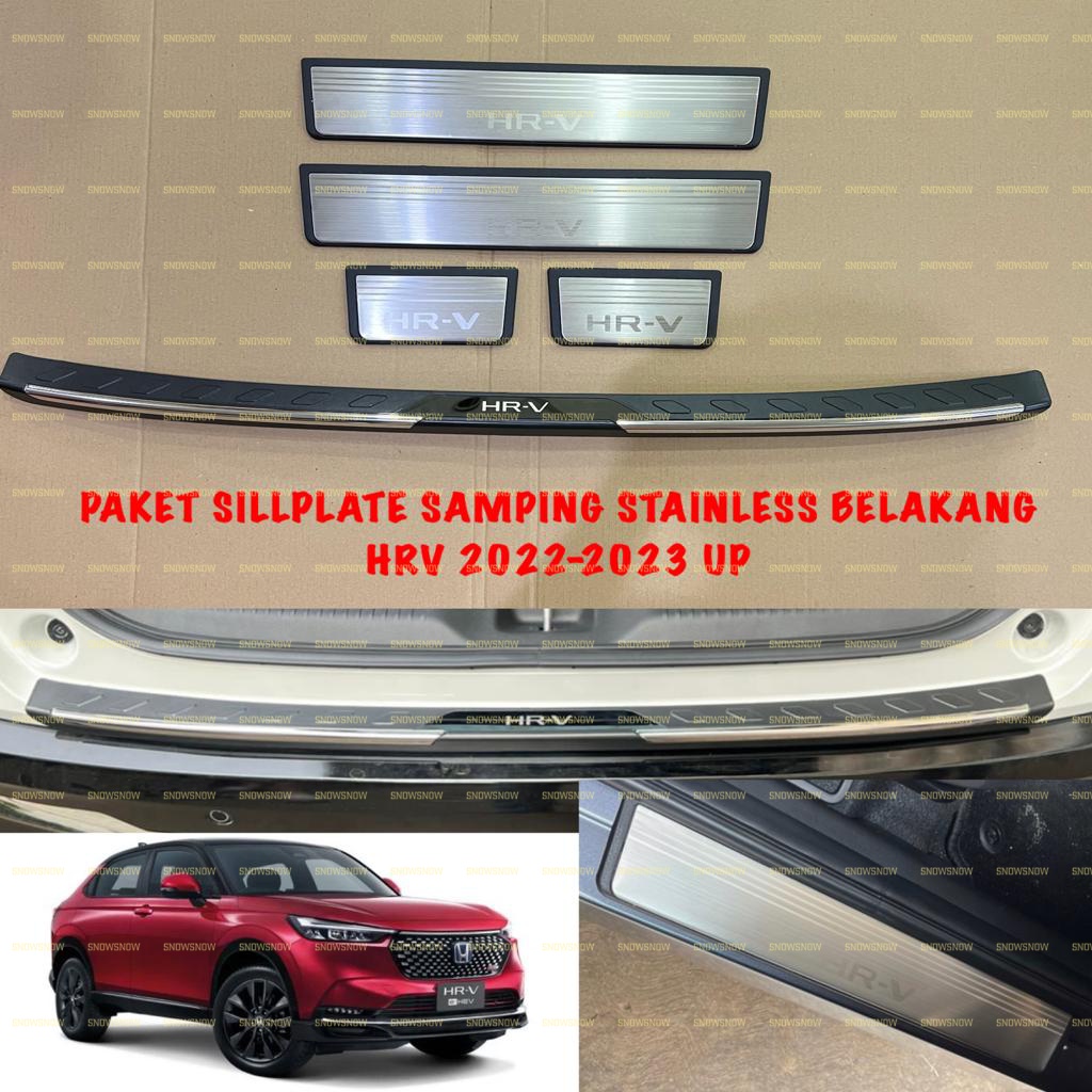 Paket Sillplate Samping Belakang Honda HRV 2022 2023 UP Stainless Platinum