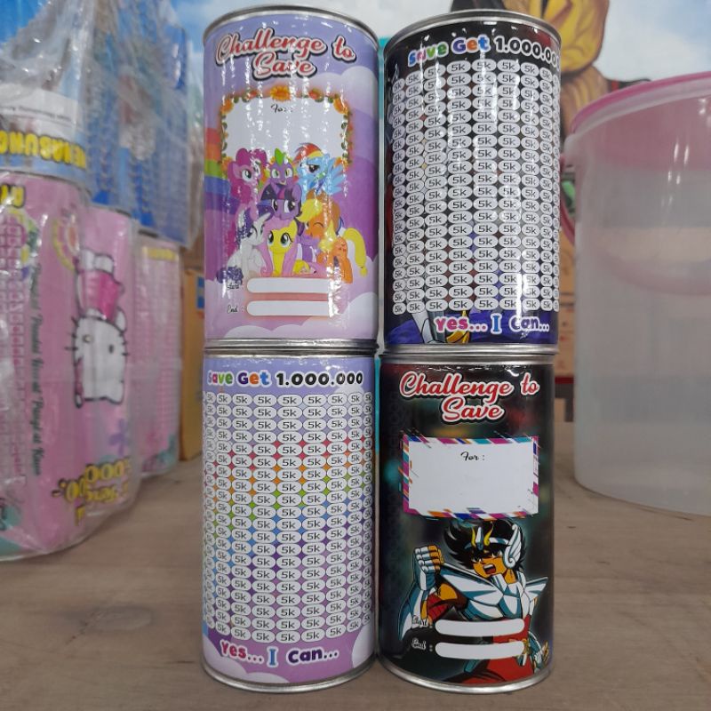 Celengan Tabung, Celengan Anak, Celengan Target 1 Juta Ukuran S