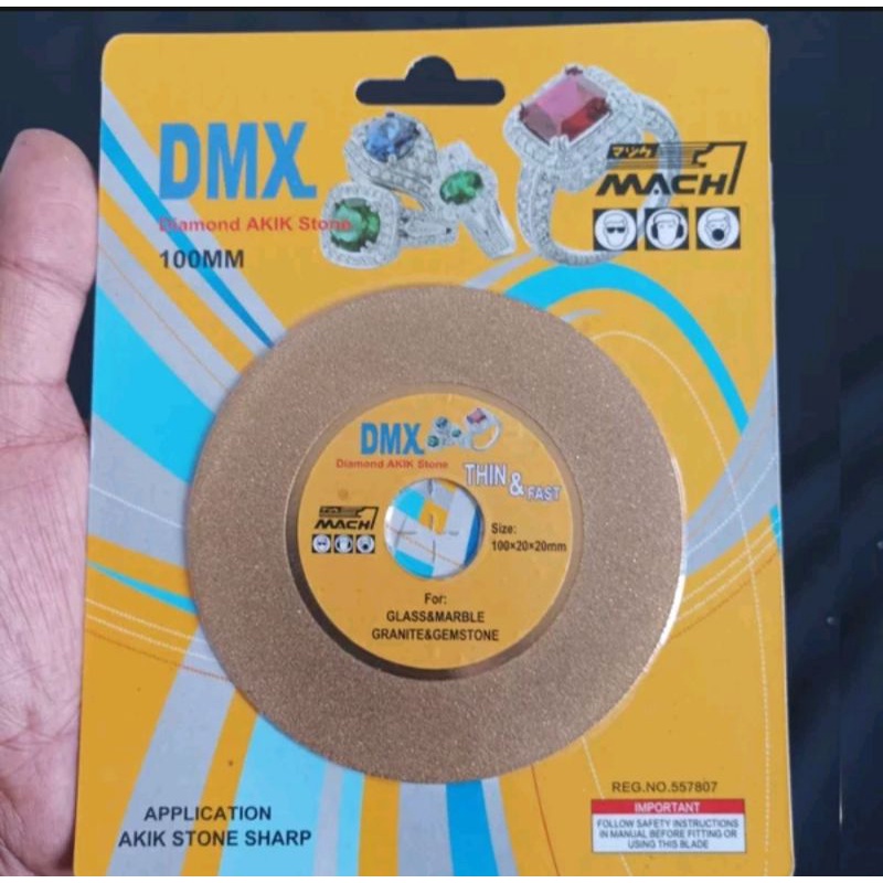 DMX DIAMOND CUTTING GLASS MARBLE 4Inch Mata Pisau Grinda Potong Kaca 4Inch DMX Pisau Grinda Potong dan Poles Kaca Marmer Granit Batu 100mm