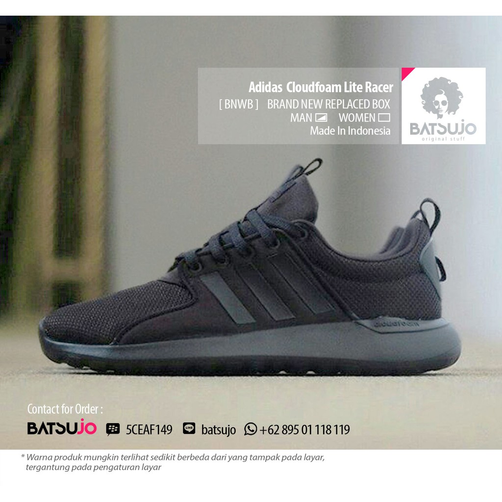 adidas cloudfoam lite racer triple black