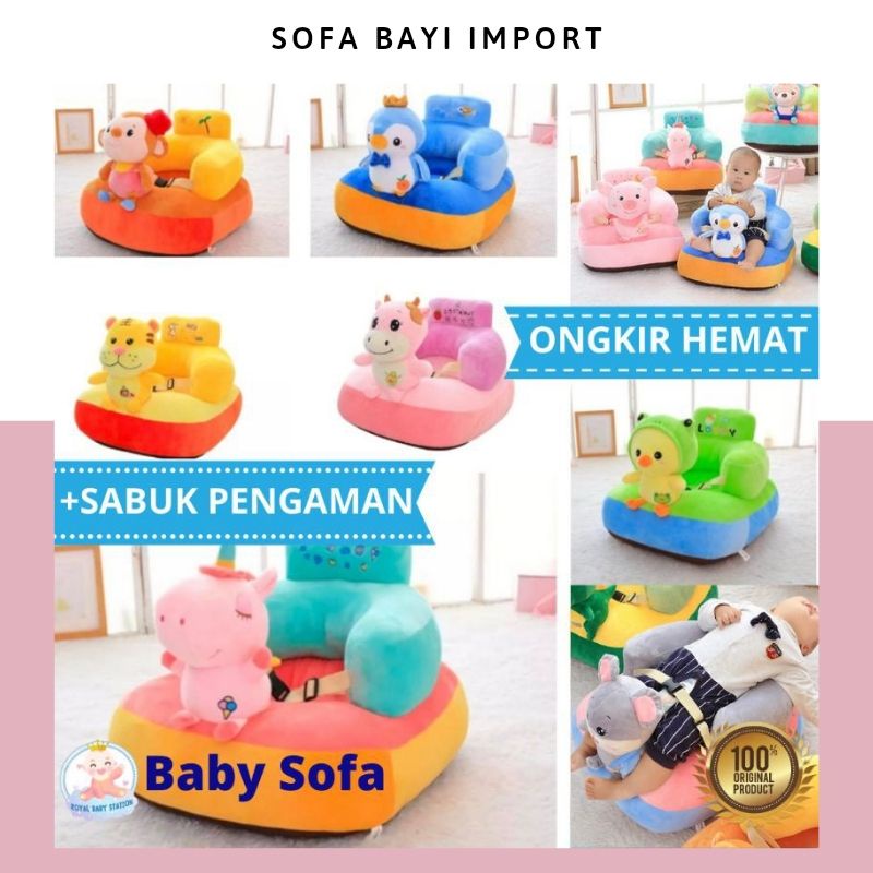 NEW! Dengan Sabuk Pengaman Boneka Sofa Bayi Belajar Duduk Kursi Makan Bayi Mainan Anak Free Isi