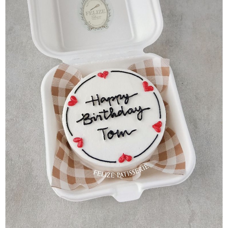 

Korean Bento lunch box birthday Cake kue ultah - simple love