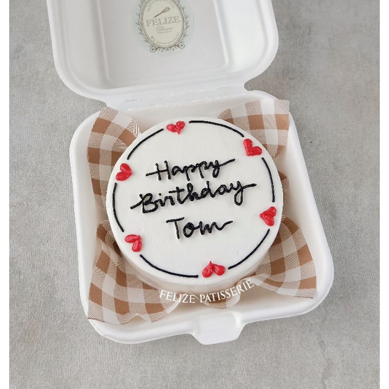 Jual Korean Bento lunch box birthday Cake kue ultah - simple love ...