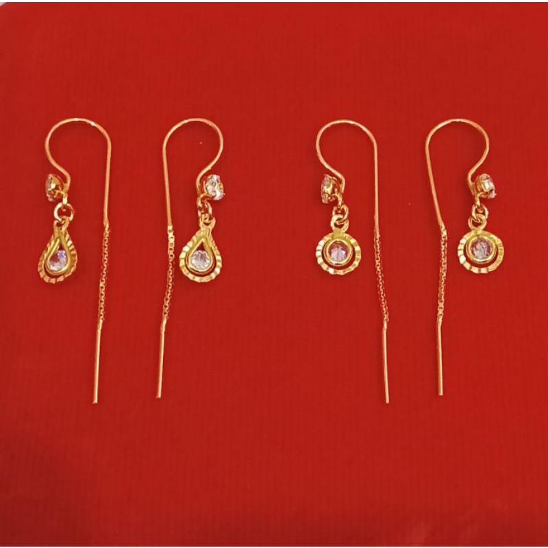 ANTING JARUM DEWASA PERAK ASLI 925 LAPIS EMAS