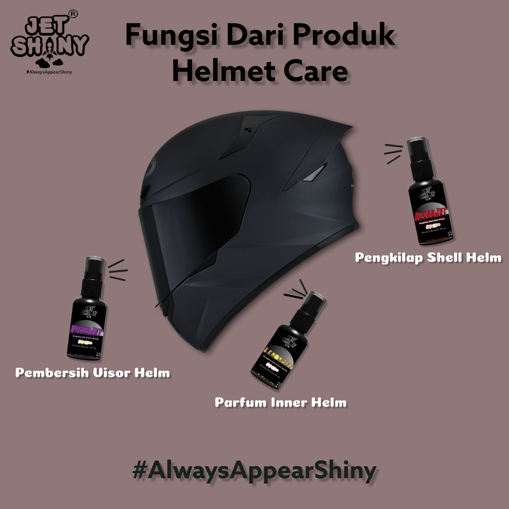 JetShiny Paket Helmet Care Glossy &amp; Doff | Proteksi , Pembersih dan Pewangi Helm 60 mL