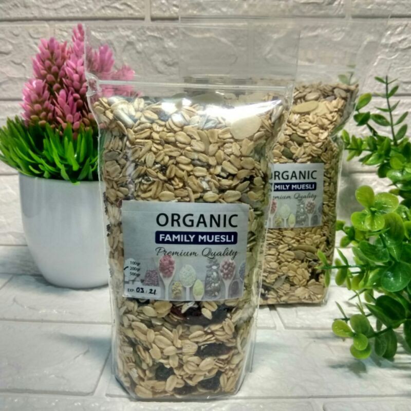 Organic Family Muesli 500 gr / Sereal Sehat muesly dried fruit seed Organik Oat meal