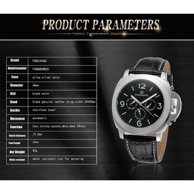 Jam Tangan Pria Automatic Original Forsining Homage All Chrono Active