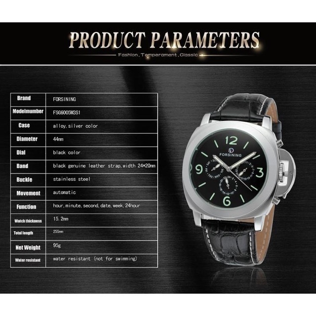 Jam Tangan Pria Automatic Original Forsining Homage All Chrono Active