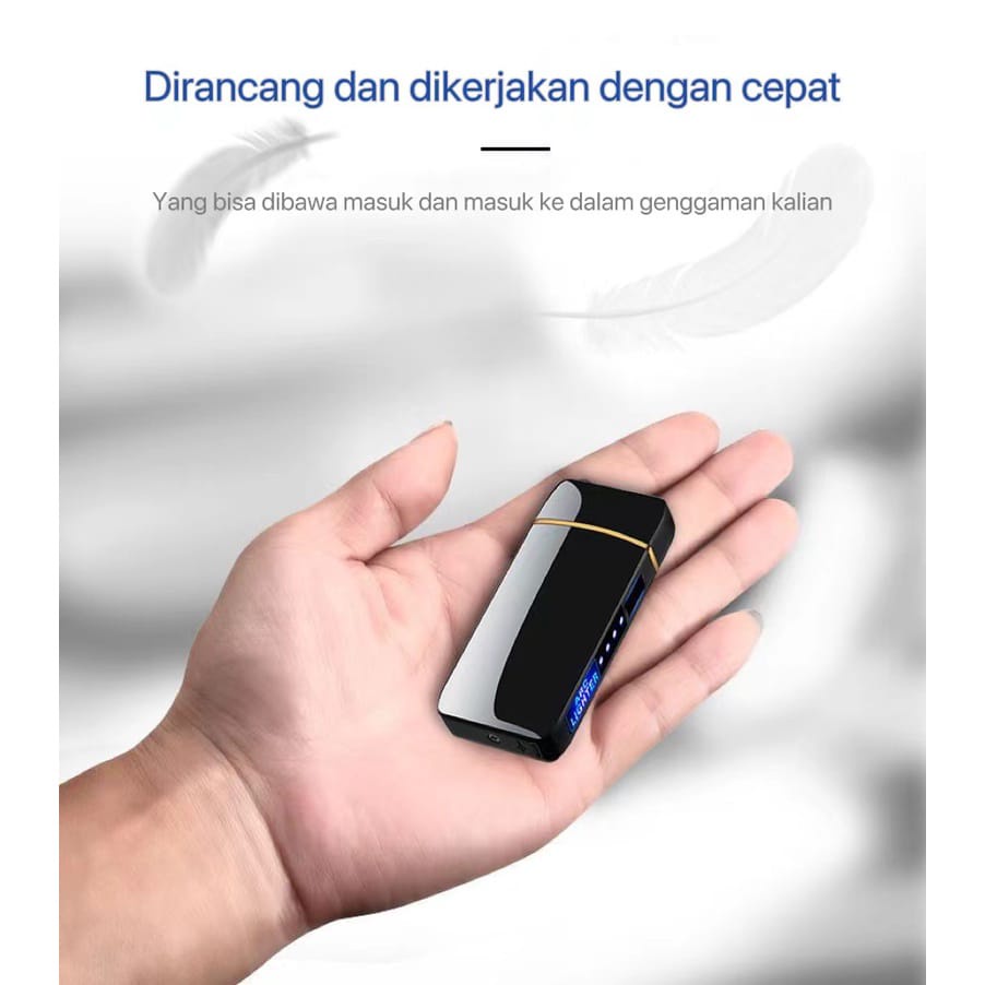 Korek Api Unik Elektrik Kecil Fingerprint Touch Sensor Led Screen Dy A6 Korek USB Unik  Bisa di cas  Kelas Atas Untuk Merokok