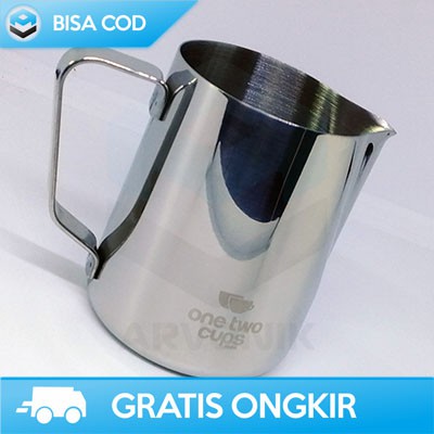 GELAS PITCHER KOPI ESPRESSO ONETWOCUPS J068 ORIGINAL STAINLESS STEEL