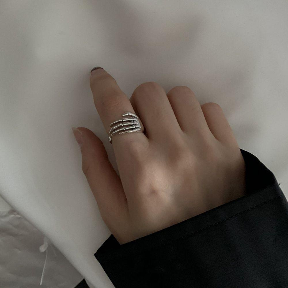 NEEDWAY Wanita Pembukaan Cincin Hadiah Lucu Untuk Pria Gothic Hantu Paw Adjustable Finger Jewelry