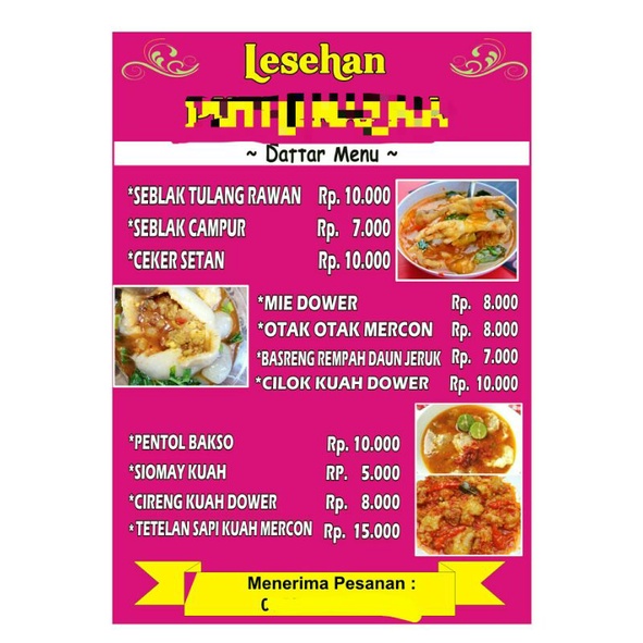 

Daftar menu