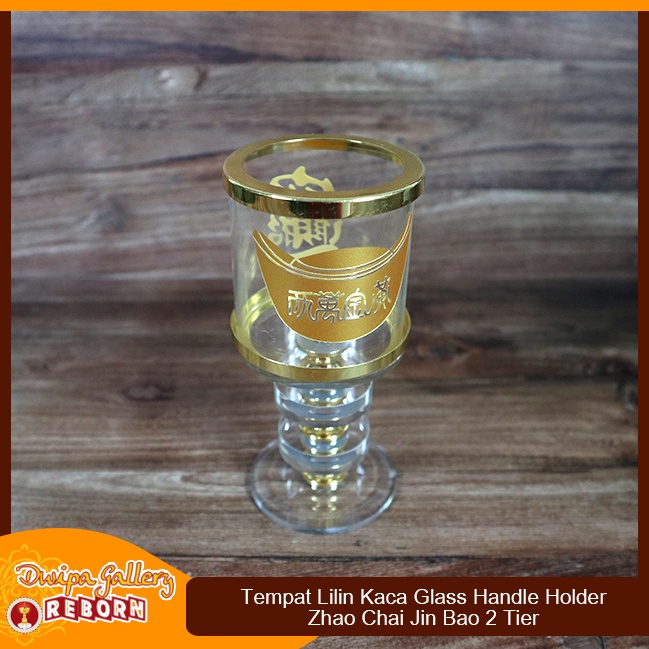 Tempat Lilin Candle Holder Glass Kaca Zhao Chai Jin Bao 2 tier