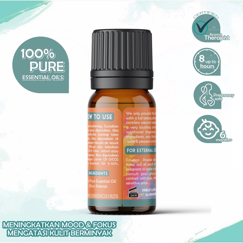 Sweet Orange Essential Oil - Minyak Aromaterapi Jeruk Manis Pure Essential Oil 10ml