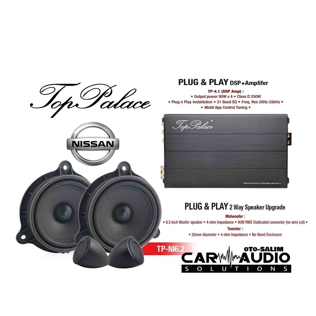 Top Palace Paket Upgrade Audio Mobil Premium Nissan DSP Processor Speaker Set