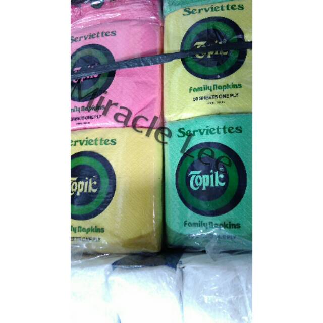 Tissue Napkin - Tissue Makan - Tissue Topic Warna/Putih - Tissue - ISI 50'S