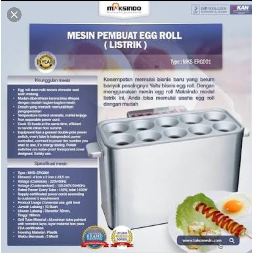 mesin sosis telur sostel 10 lubang maksindo ERG-001  Stock Terbatas
