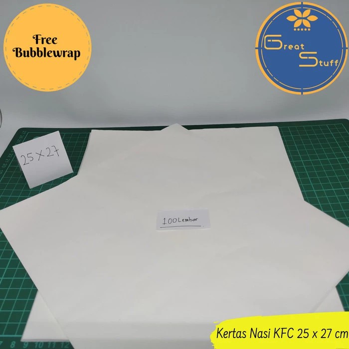 

Kertas nasi kfc 25x27 cm anti lengket minyak / kertas nasi laminasi 25x27 anti lengket