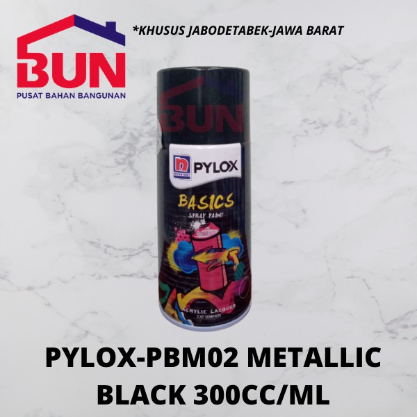 PYLOX BASIC PBM02 METTALIC BLACK / PYLOX HITAM METALIK 300CC / CAT SEMPROT NIPPON PAINT PYLOX BASIC