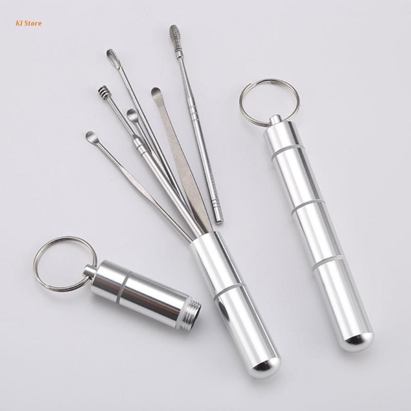 Pembersih Telinga Korek Kuping Stainless Stell Ear Wax 6 Pcs