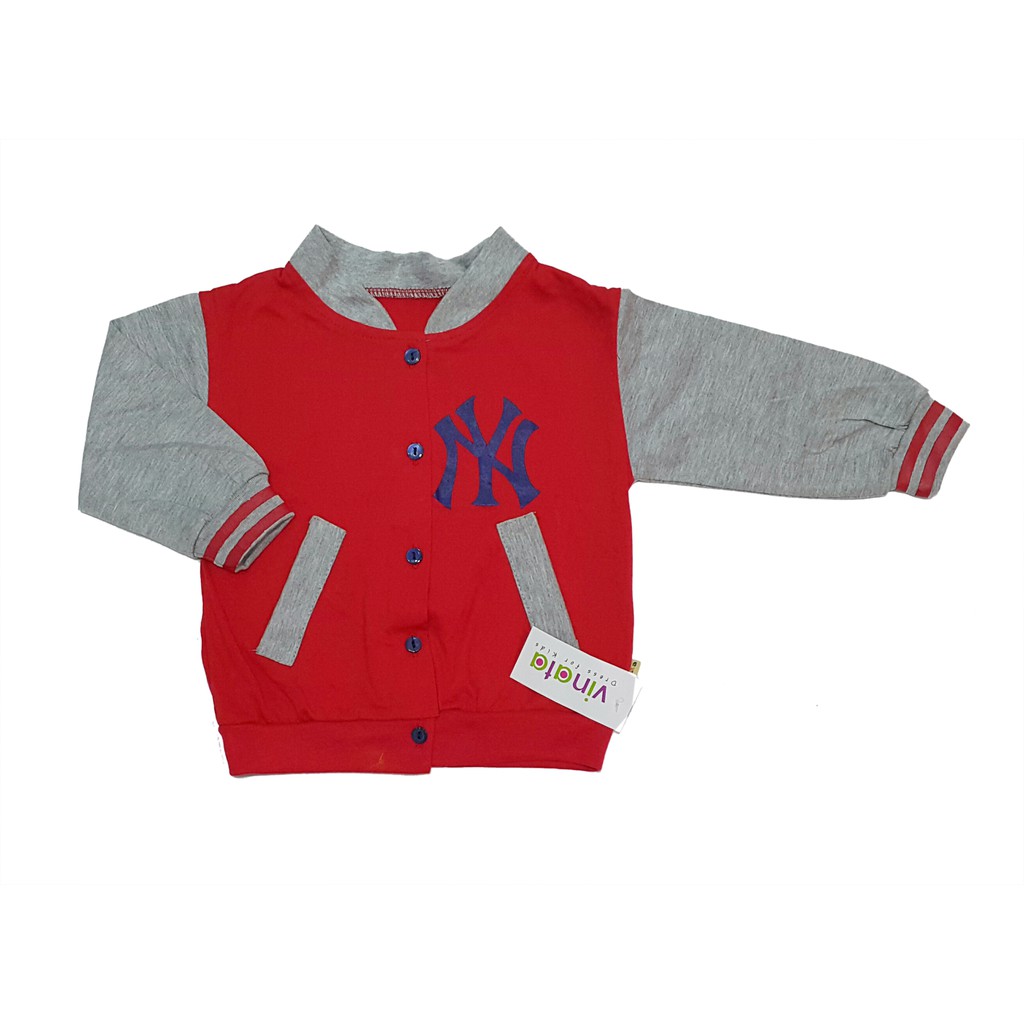 Promo !! Jaket Bayi Cowok Vinata NY - jaket baby vinata - jaket vinata logo NY - jaket baby merek vinata