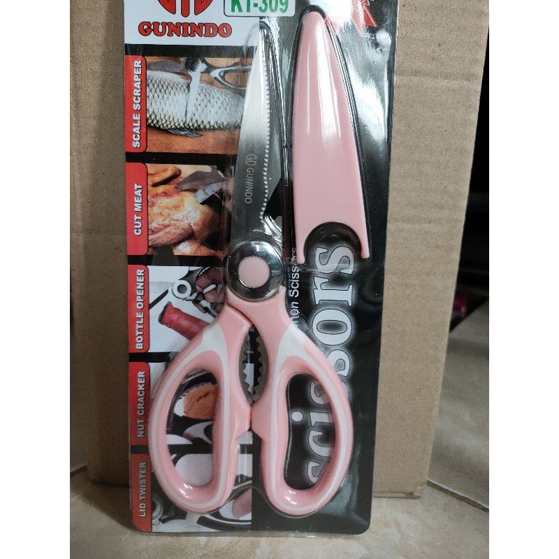 

gunting serbaguna gunindo kt309/gunting daging sayur/pembuka botol/sangat tajam dan tebal/gunting+tutup/gunting premium