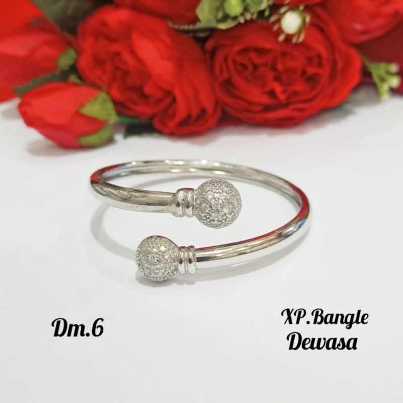 Gelang Dewasa Bangle termurah,Gold&amp;Silver bola dua permata tidak karat ANTI KARAT (COD)