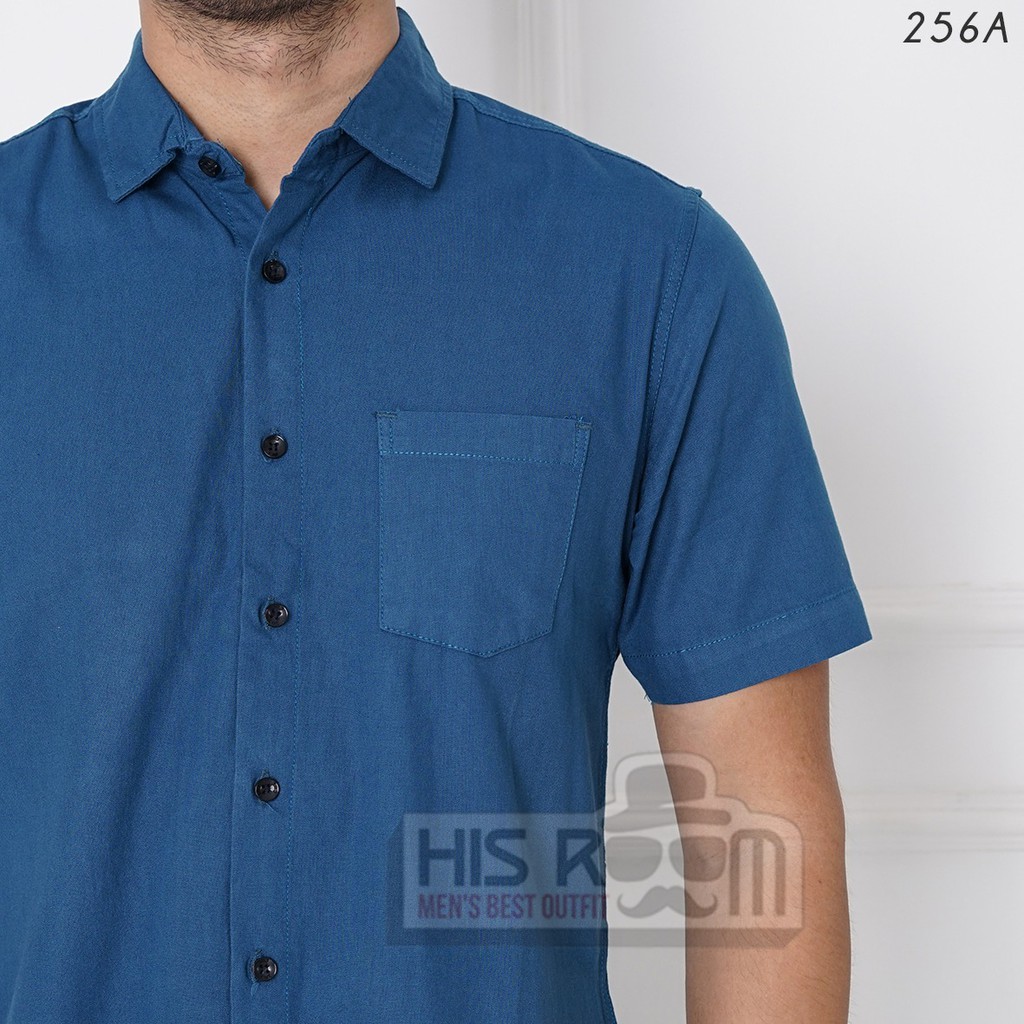 HSRM - Kemeja Polos Pria Lengan Pendek Kemeja Casual Pria Slimfit Basic Shirt Kemeja Cowok 256