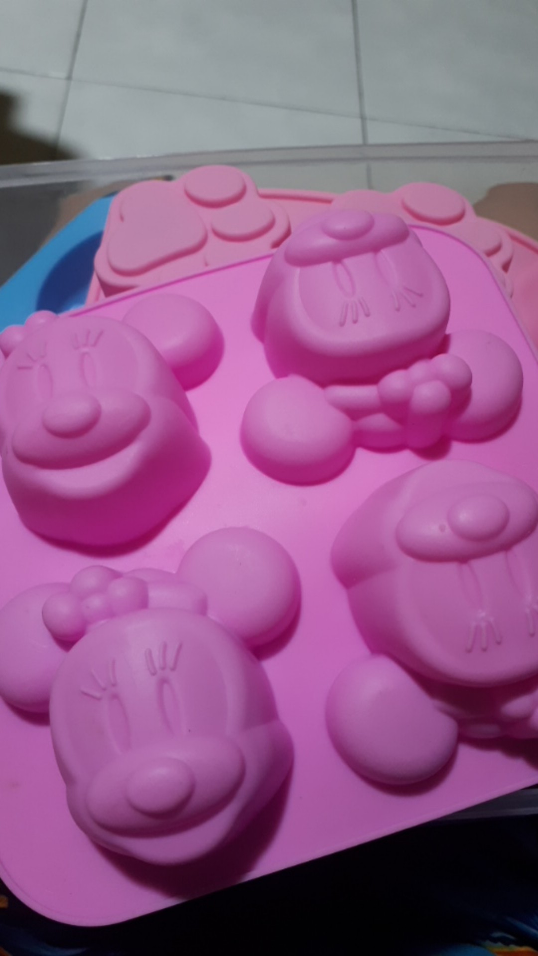 Cetakan Silicon Minnie Mickey Mouse Disney/ Cetakan Coklat / Cetakan Jelly / Cetakan Es Batu Bento